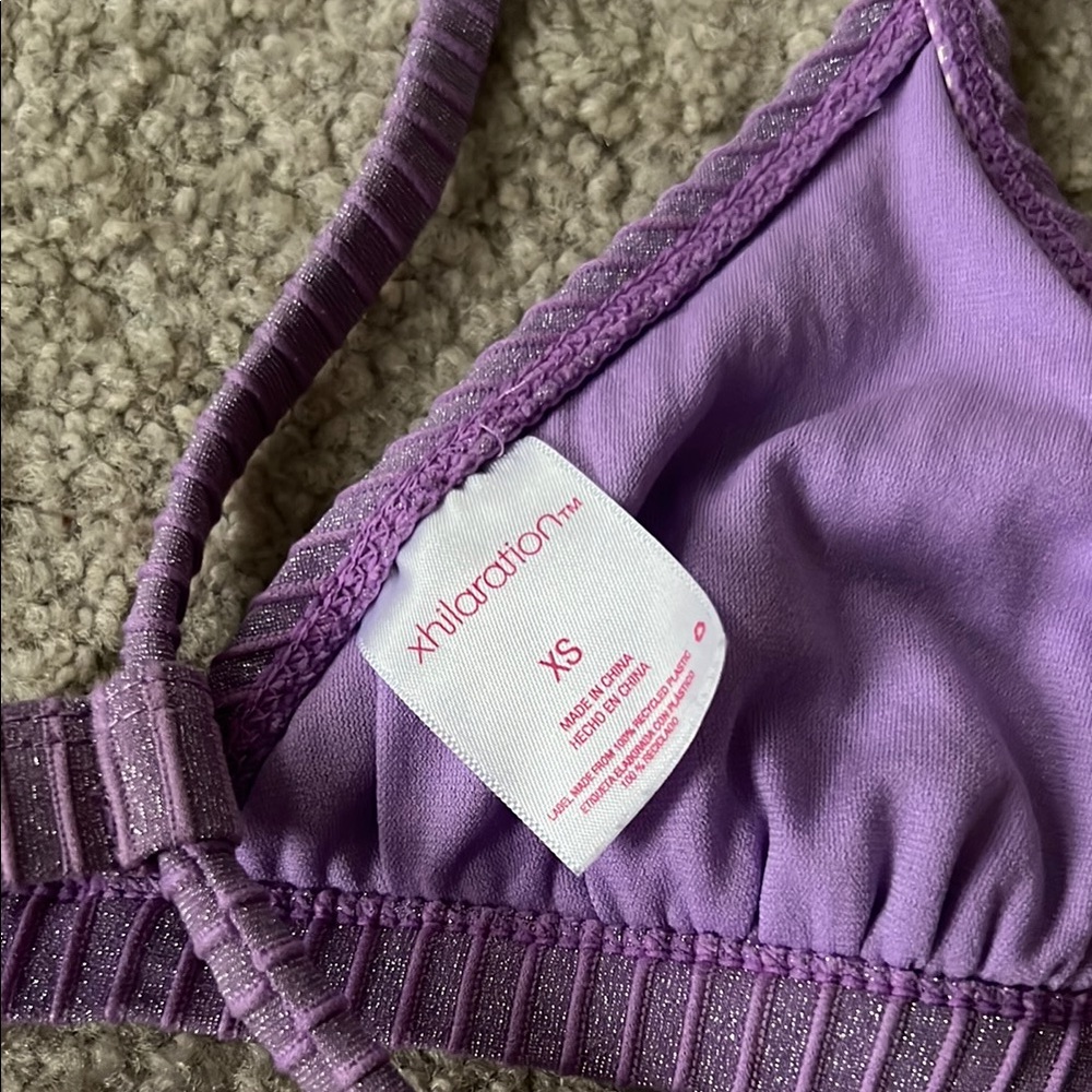 Target Purple Ribbed Bikini Top - Picture 2 of 3